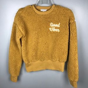 Grayson Threads Mustard Good Vibes Crop Sweatshirt